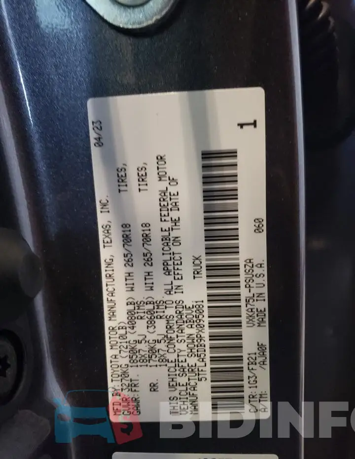 5TFLA5DB9PX095081 Photo# 12