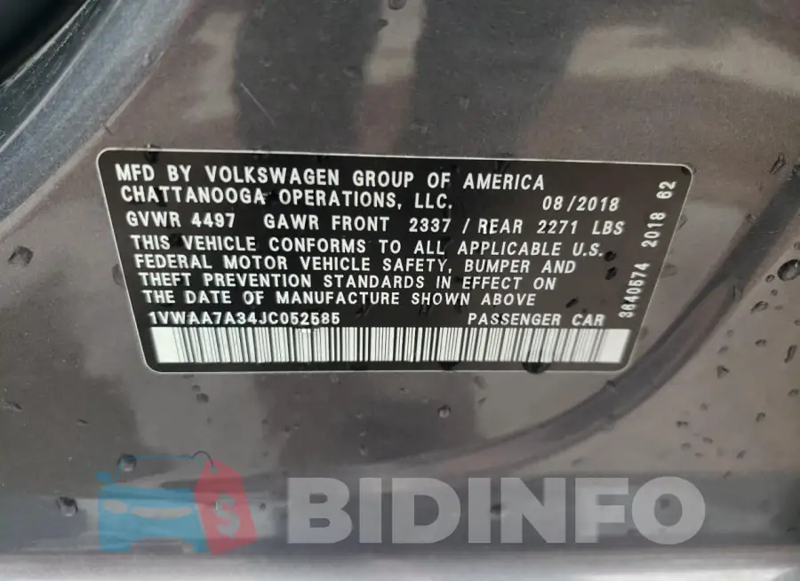 1VWAA7A34JC052585 Photo# 12
