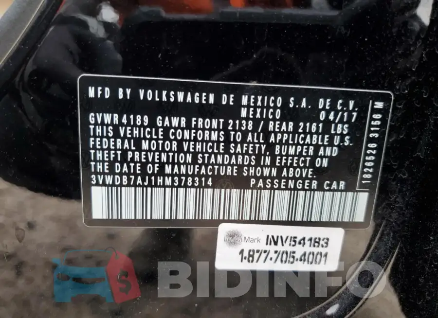 3VWDB7AJ1HM378314 Photo# 13