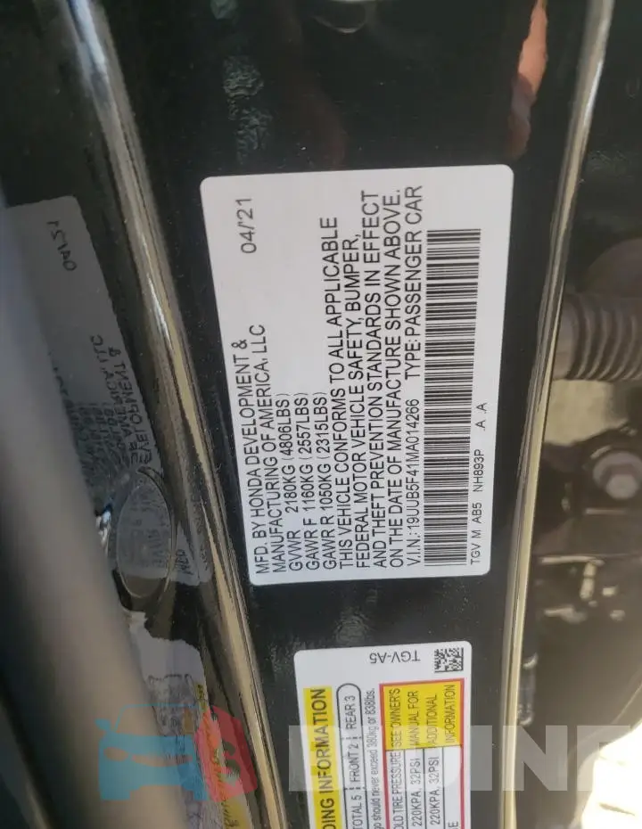 19UUB5F41MA014266 Photo# 12