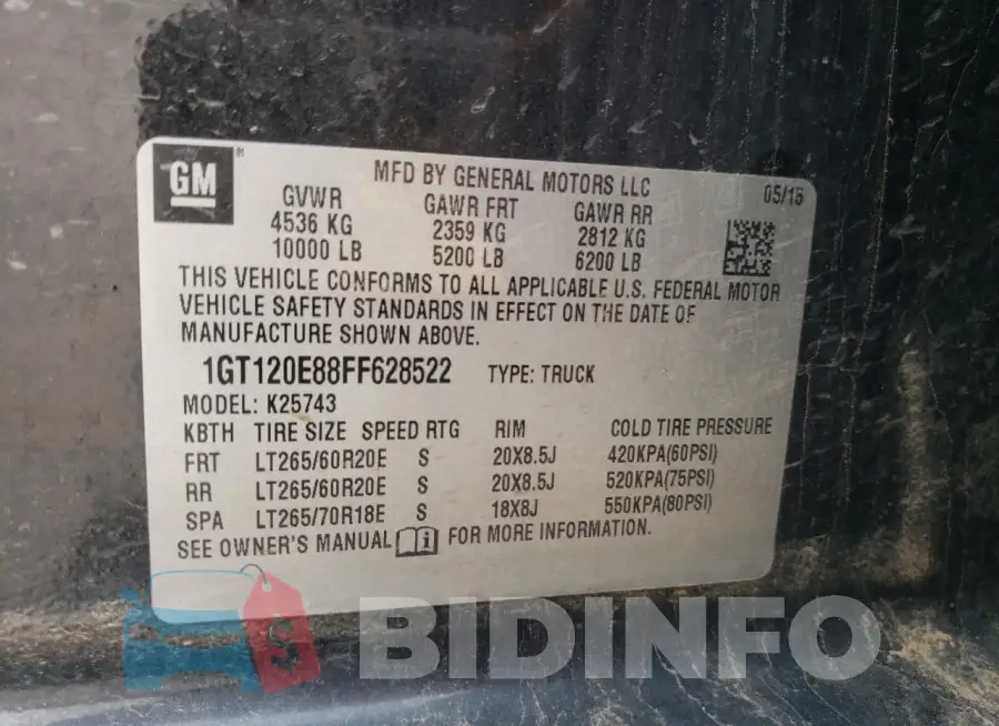 1GT120E88FF628522 Photo# 12