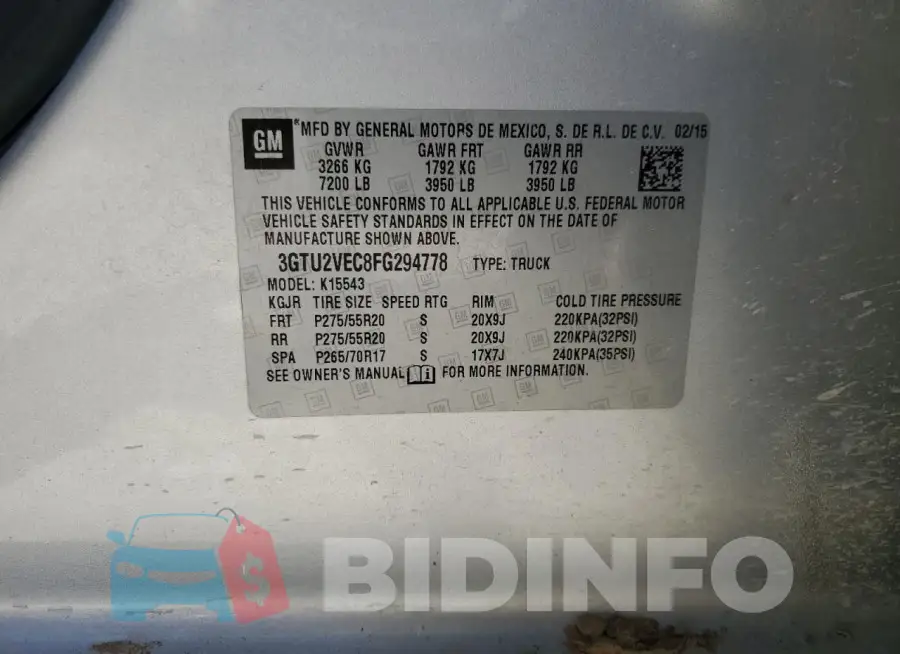 3GTU2VEC8FG294778 Photo# 12