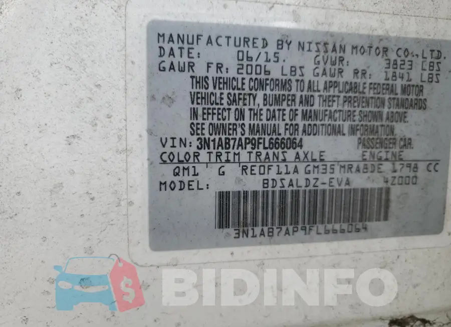 3N1AB7AP9FL666064 Photo# 12