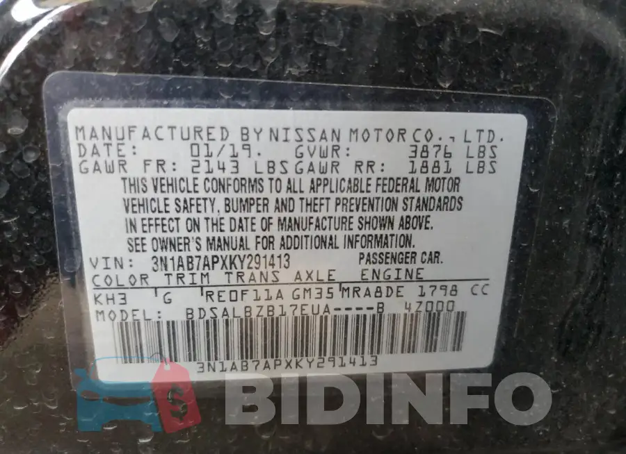 3N1AB7APXKY291413 Photo# 12