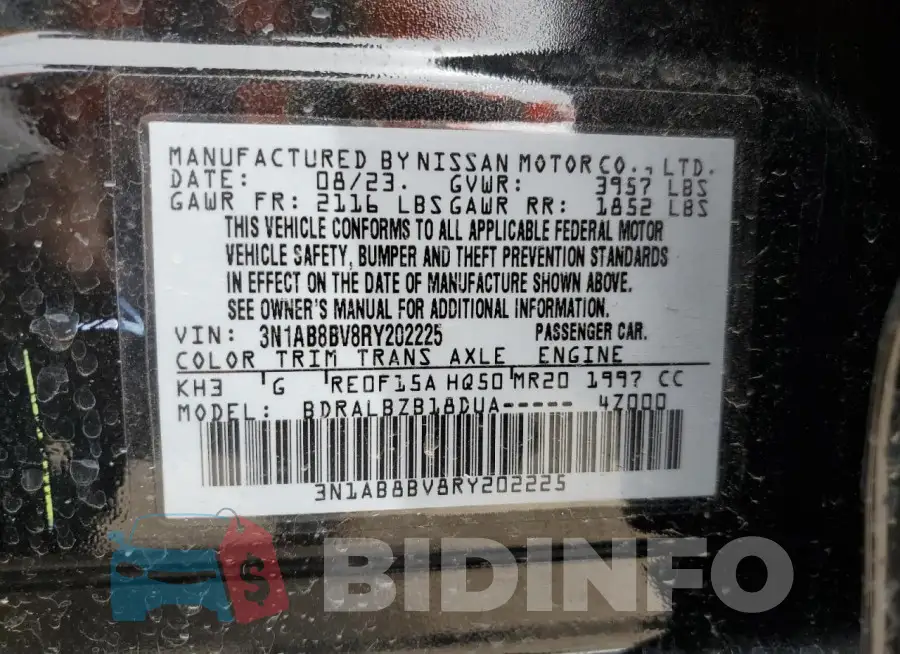 3N1AB8BV8RY202225 Photo# 12