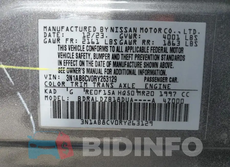 3N1AB8CV0RY263129 Photo# 13