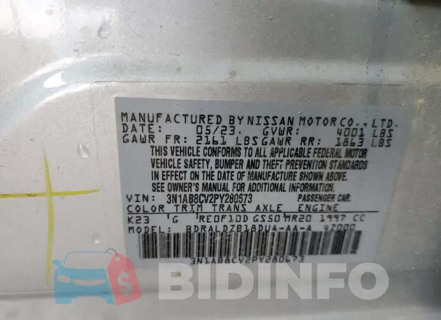3N1AB8CV2PY280673 Photo# 12
