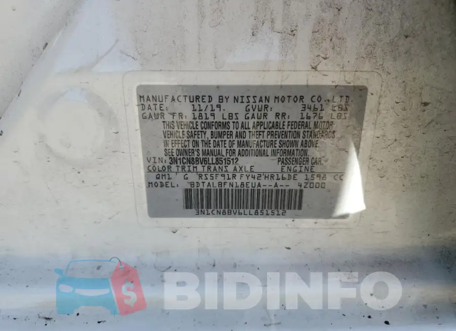 3N1CN8BV6LL851512 Photo# 13