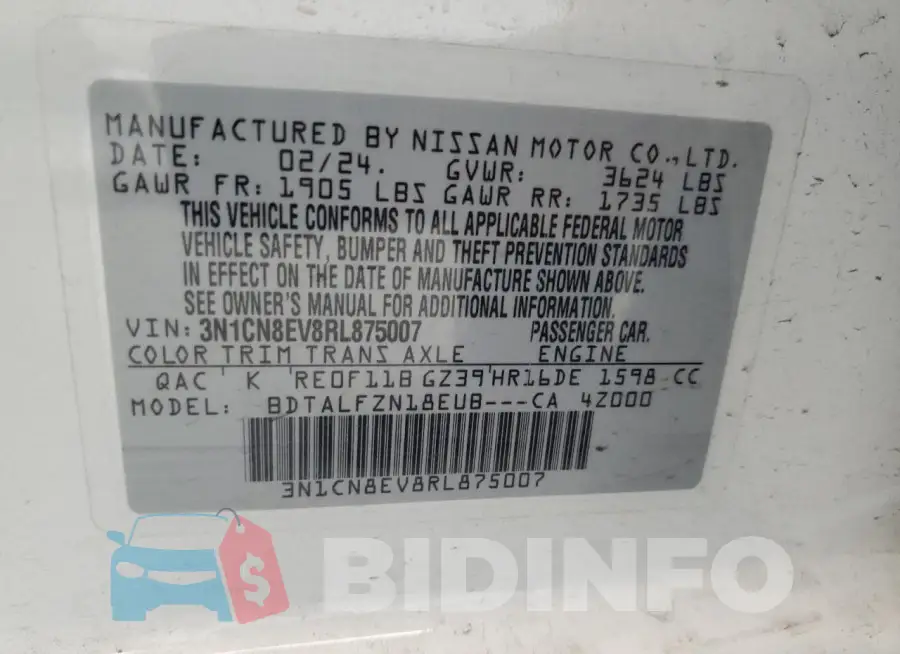 3N1CN8EV8RL875007 Photo# 12