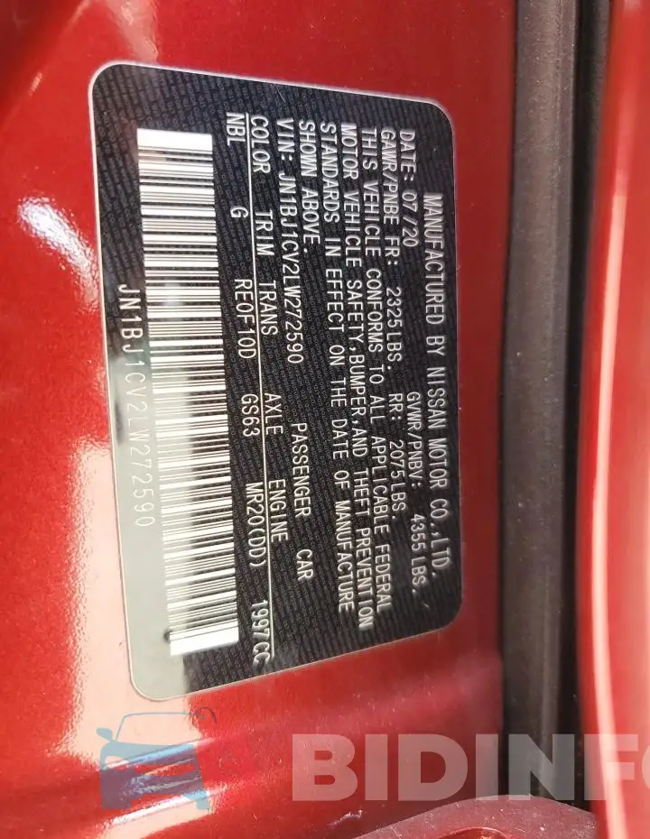 JN1BJ1CV2LW272590 Photo# 13