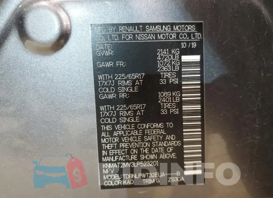 KNMAT2MV3LP523201 Photo# 12