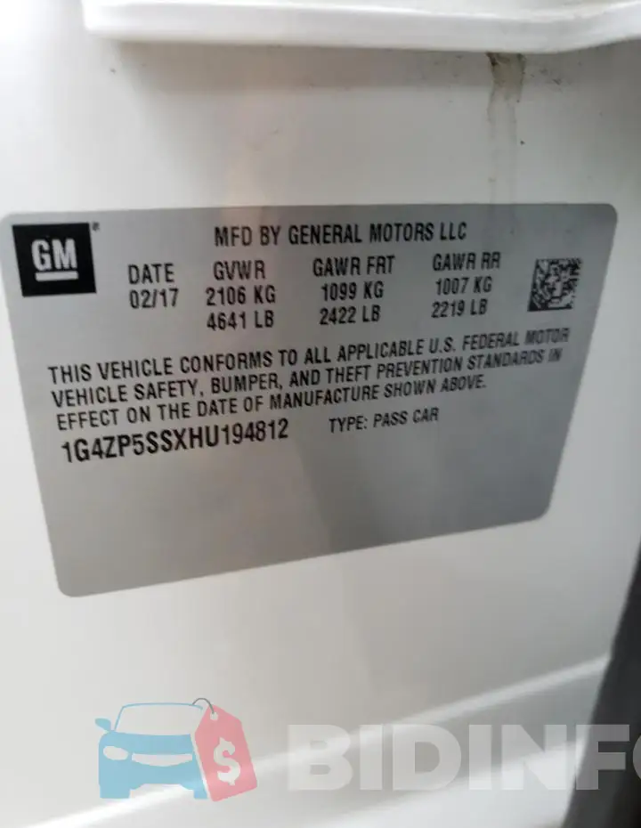 1G4ZP5SSXHU194812 Photo# 12