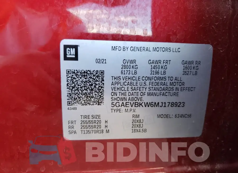 5GAEVBKW6MJ178923 Photo# 13