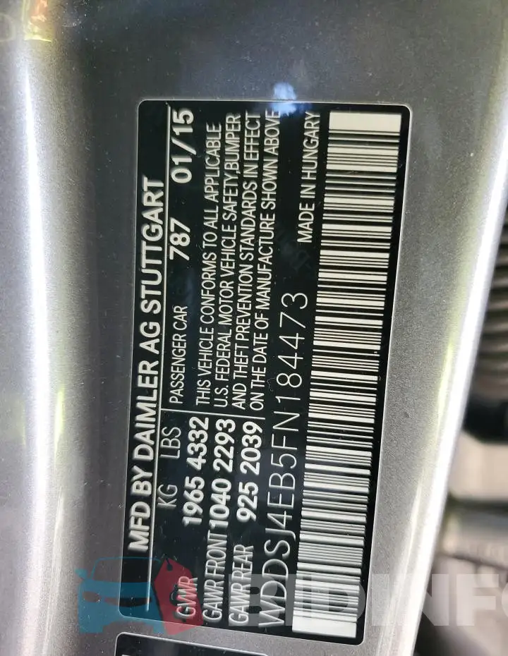 WDDSJ4EB5FN184473 Photo# 13