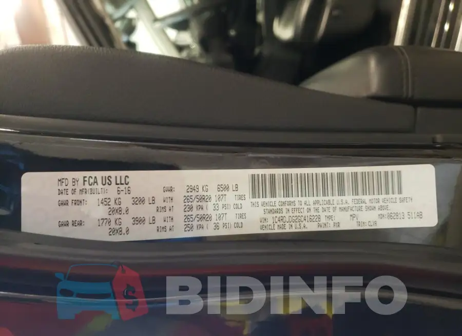 1C4RDJDG2GC416228 Photo# 14