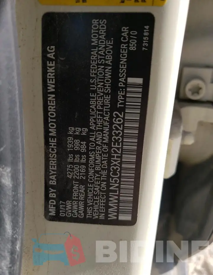 WMWLN5C3XH2E33262 Photo# 12