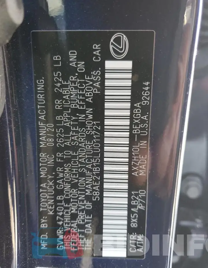 58AE21B15LU011721 Photo# 12