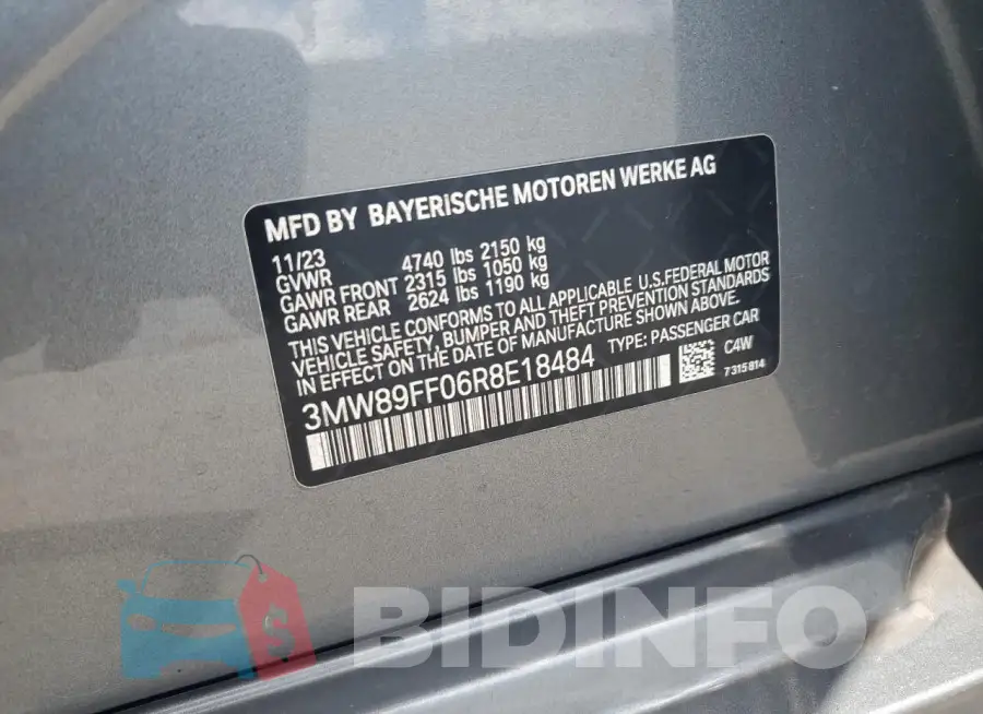 3MW89FF06R8E18484 Photo# 12