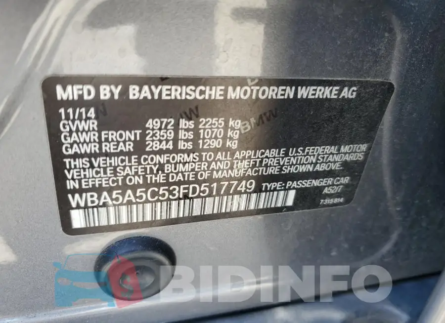 WBA5A5C53FD517749 Photo# 12