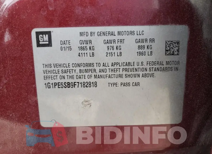 1G1PE5SB9F7182818 Photo# 12
