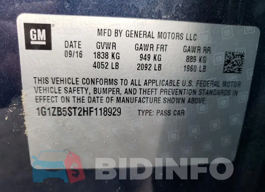 1G1ZB5ST2HF118929 Photo# 12