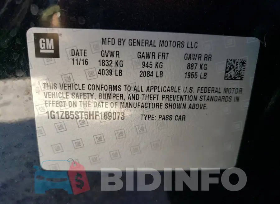 1G1ZB5ST5HF189073 Photo# 12
