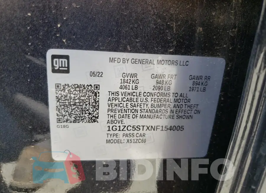 1G1ZC5STXNF154005 Photo# 12