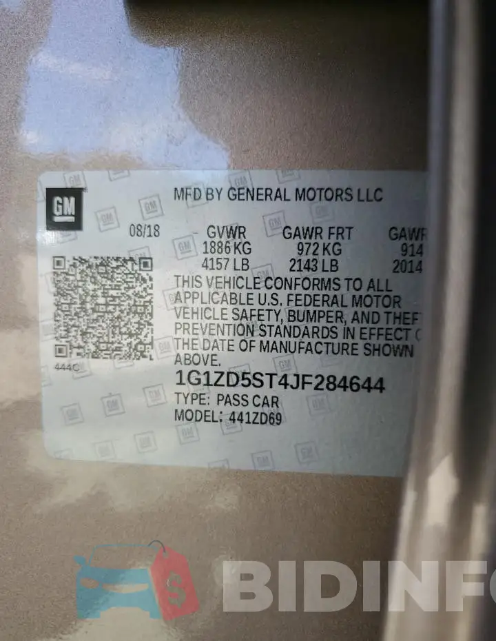 1G1ZD5ST4JF284644 Photo# 13