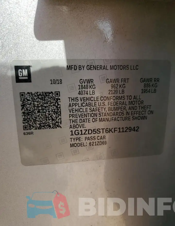 1G1ZD5ST6KF112942 Photo# 13
