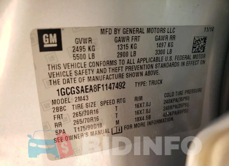 1GCGSAEA8F1147492 Photo# 12
