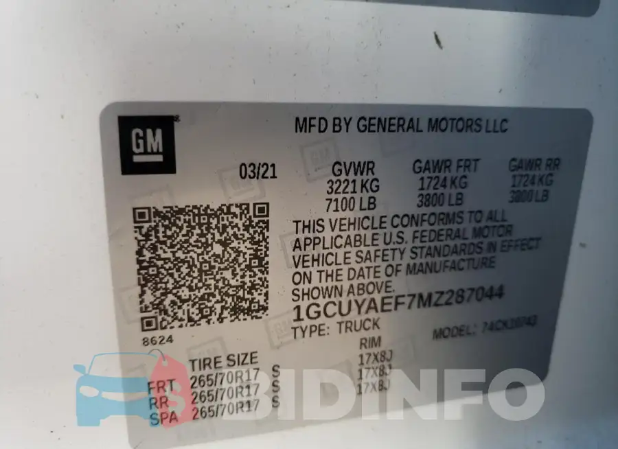 1GCUYAEF7MZ287044 Photo# 12