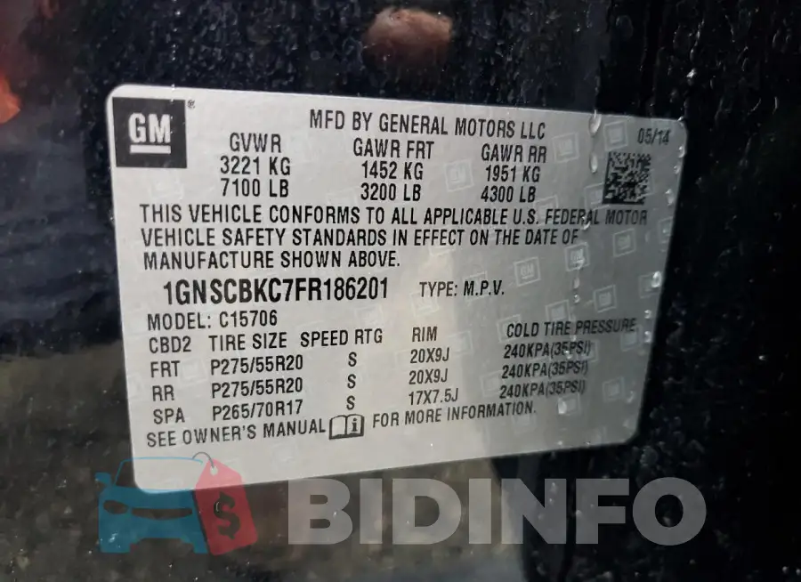 1GNSCBKC7FR186201 Photo# 13