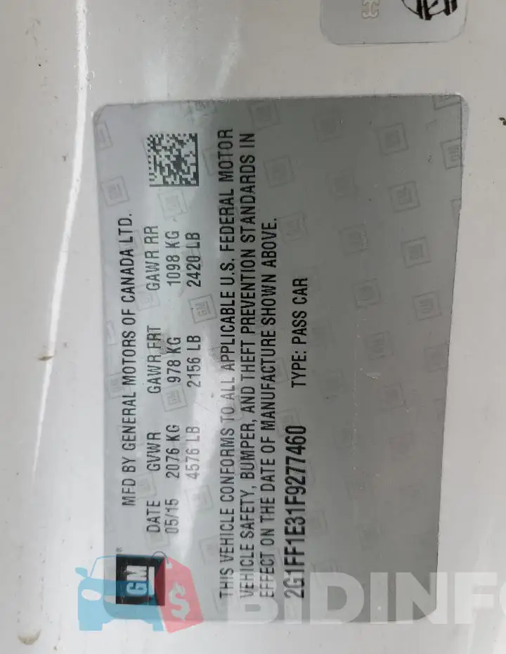 2G1FF1E31F9277460 Photo# 12