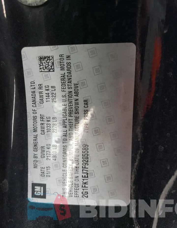 2G1FK1EJ7F9205589 Photo# 12