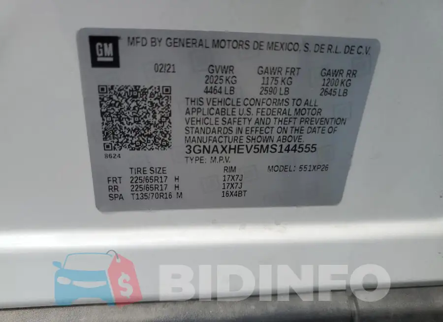 3GNAXHEV5MS144555 Photo# 13