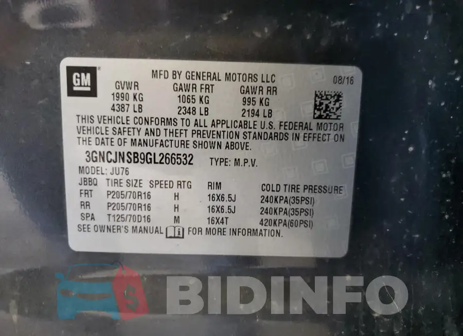 3GNCJNSB9GL266532 Photo# 13