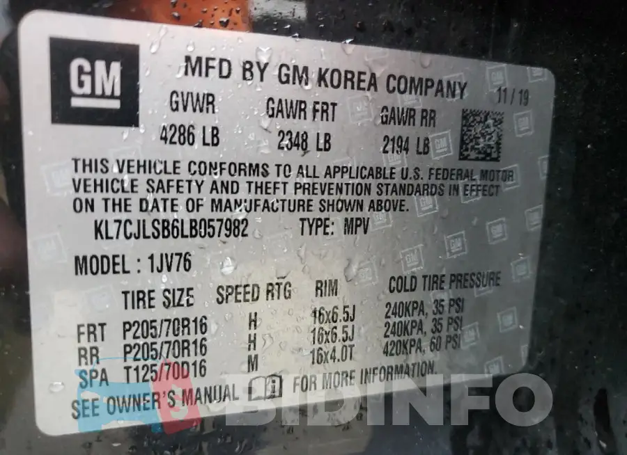 KL7CJLSB6LB057982 Photo# 13