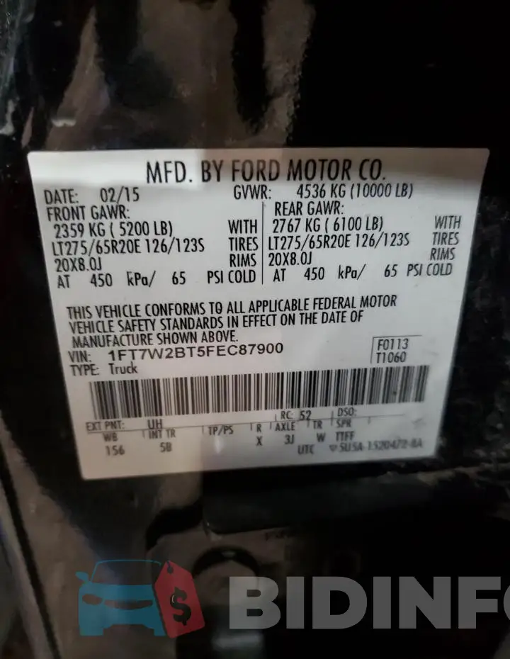 1FT7W2BT5FEC87900 Photo# 12
