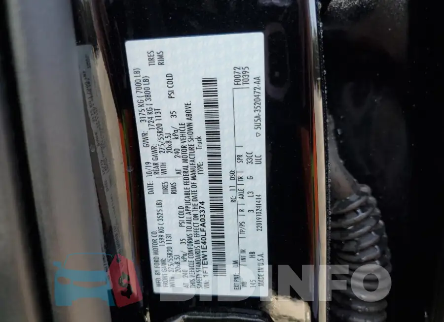 1FTEW1E40LFA03374 Photo# 13