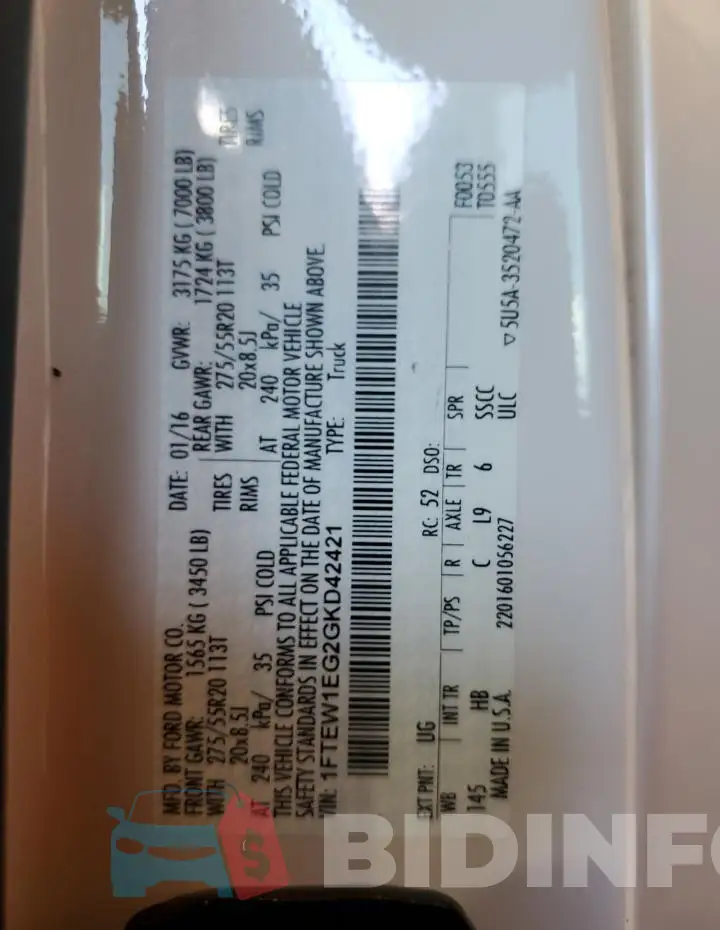 1FTEW1EG2GKD42421 Photo# 13