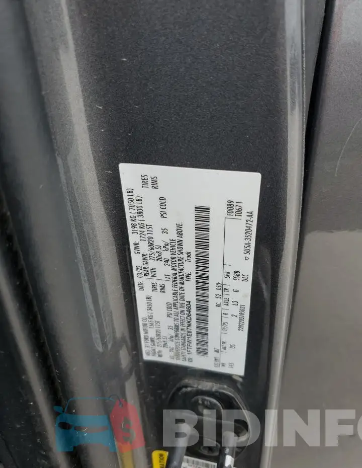 1FTFW1E87NKD64604 Photo# 12