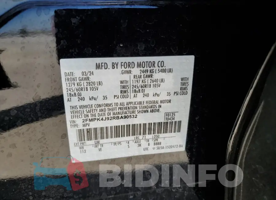 2FMPK4J92RBA90532 Photo# 12