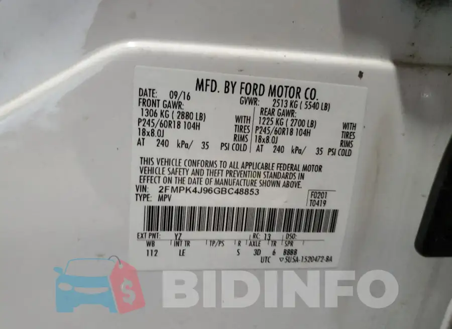 2FMPK4J96GBC48853 Photo# 12