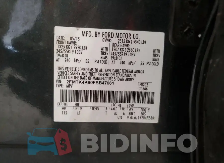 2FMTK4K90FBB47061 Photo# 14