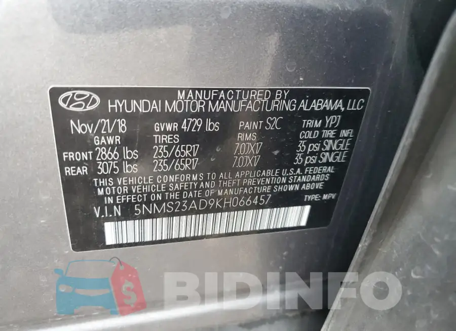 5NMS23AD9KH066457 Photo# 12