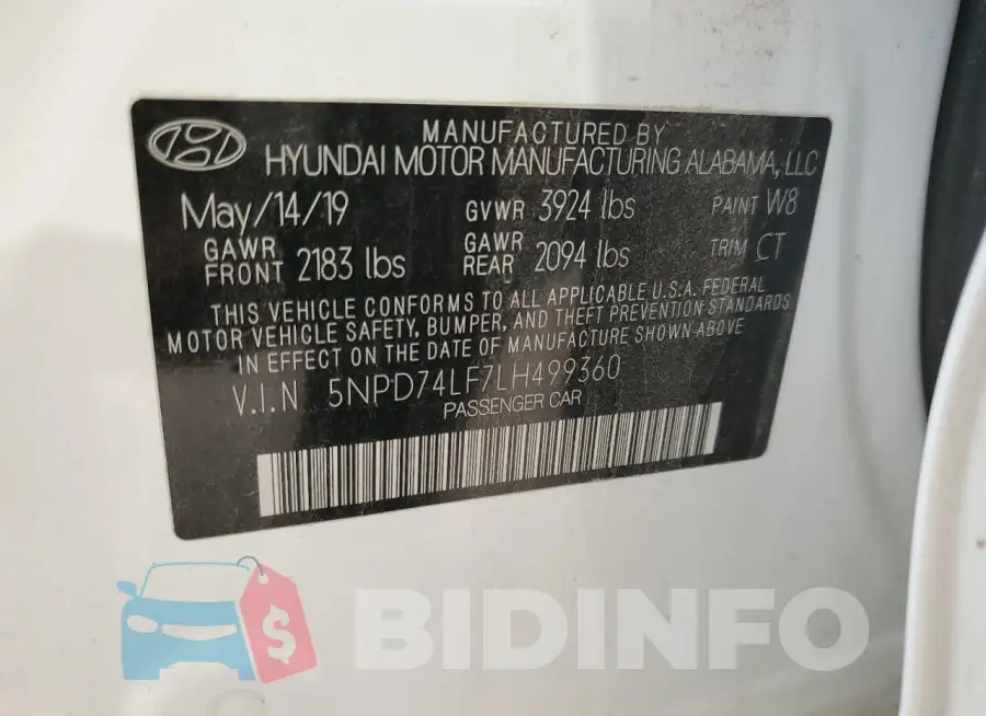 5NPD74LF7LH499360 Photo# 13