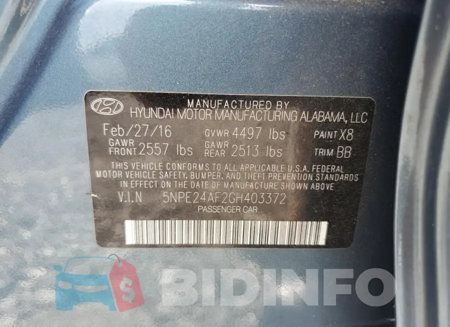 5NPE24AF2GH403372 Photo# 12