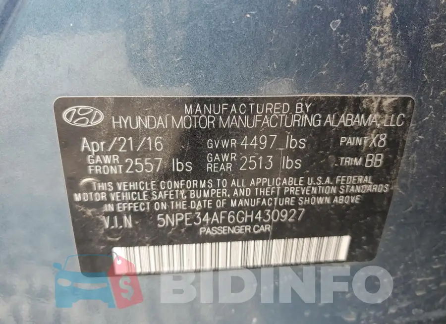 5NPE34AF6GH430927 Photo# 12