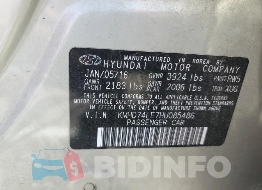 KMHD74LF7HU085486 Photo# 12