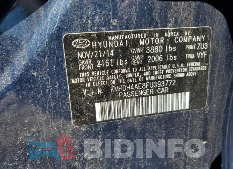 KMHDH4AE8FU393772 Photo# 12